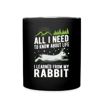 Kaninchen Geschenk Häschen Hase Kaninchen - Tasse einfarbig - Schwarz - Vorne