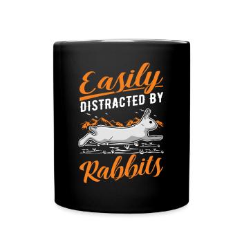 Facilement distrait par Rabbits Rabbit Rabbit - Mug uni - noir - Devant