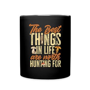Mushroom picking Mushroom picking Mushrooms Foraging - Full Colour Mug - black - Front