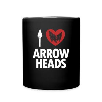 I love Arrowheads Jagdspitzen Arrowhead Hunter - Tasse einfarbig - Schwarz - Vorne
