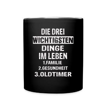 Oldtimer - Tasse einfarbig - Schwarz - Vorne