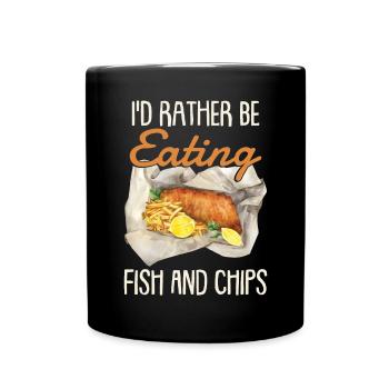 Je préfère manger du fish and chips - Mug uni - noir - Devant