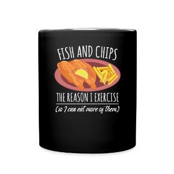 Fish And Chips - Mug uni - noir - Devant