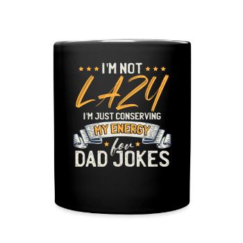 Père Blagues Jeu de mots Amant Papa Jogue - Mug uni - noir - Devant
