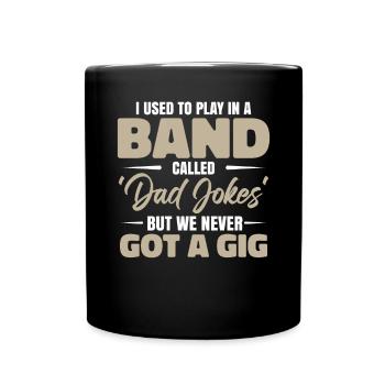 Dad Jokes Musikband - Tasse einfarbig - Schwarz - Vorne