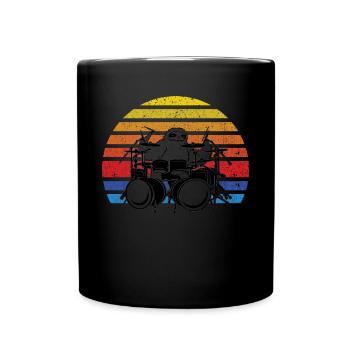 Sloth Drum Set Drumming Sloth Drummer - Full Colour Mug - black - Front