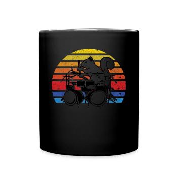 Écureuil Tambour Drôle Batteur Écureuil - Mug uni - noir - Devant