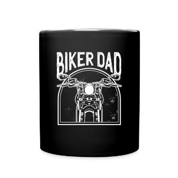 Motard Papa Moto Drôle Papa Papa Papa - Mug uni - noir - Devant