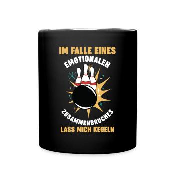 Kegel Kegler Kegelverein Kegeln - Tasse einfarbig - Schwarz - Vorne