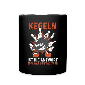 Kegel Kegler Kegelverein Kegeln - Tasse einfarbig - Schwarz - Vorne