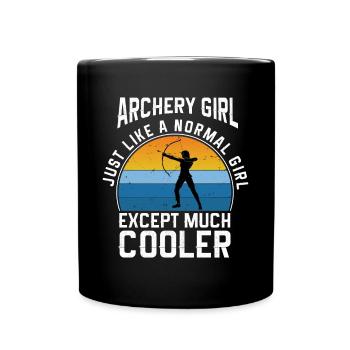 Lustiger Bogensport Spruch Bogenschießen - Tasse einfarbig - Schwarz - Vorne