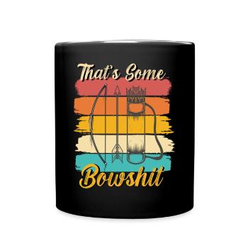 Lustiger Bogensport Spruch Bogenschießen - Tasse einfarbig - Schwarz - Vorne