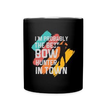 Lustiger Bogensport Spruch Bogenschießen - Tasse einfarbig - Schwarz - Vorne