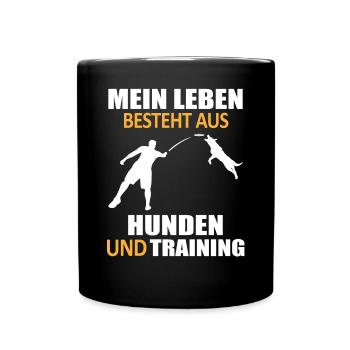 Hundetraining Hundetrainer Spruch Lustig Geschenk - Tasse einfarbig - Schwarz - Vorne