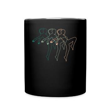 Kickboxerin Kickboxen Retro Vintage Geschenk Damen - Tasse einfarbig - Schwarz - Vorne