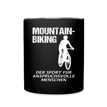 Mountainbike Fahrer Lustiger Spruch Geschenk Damen - Tasse einfarbig - Schwarz - Vorne