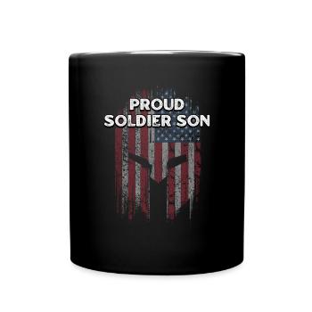 Stolzer Soldatensohn American Patriotic USA - Tasse einfarbig - Schwarz - Vorne