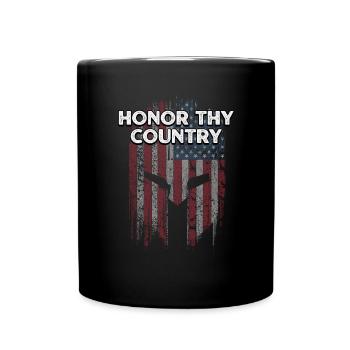 Honor Thy Country American Independence USA - Full Colour Mug - black - Front