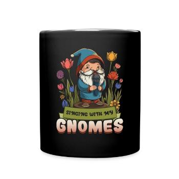Gartenzwerg Garten - Tasse einfarbig - Schwarz - Vorne