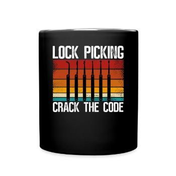 Lockpicking Knackt Den Code - Tasse einfarbig - Schwarz - Vorne