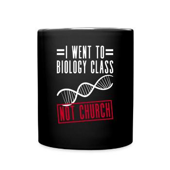 I was in biology class, not church - Full Colour Mug - black - Front