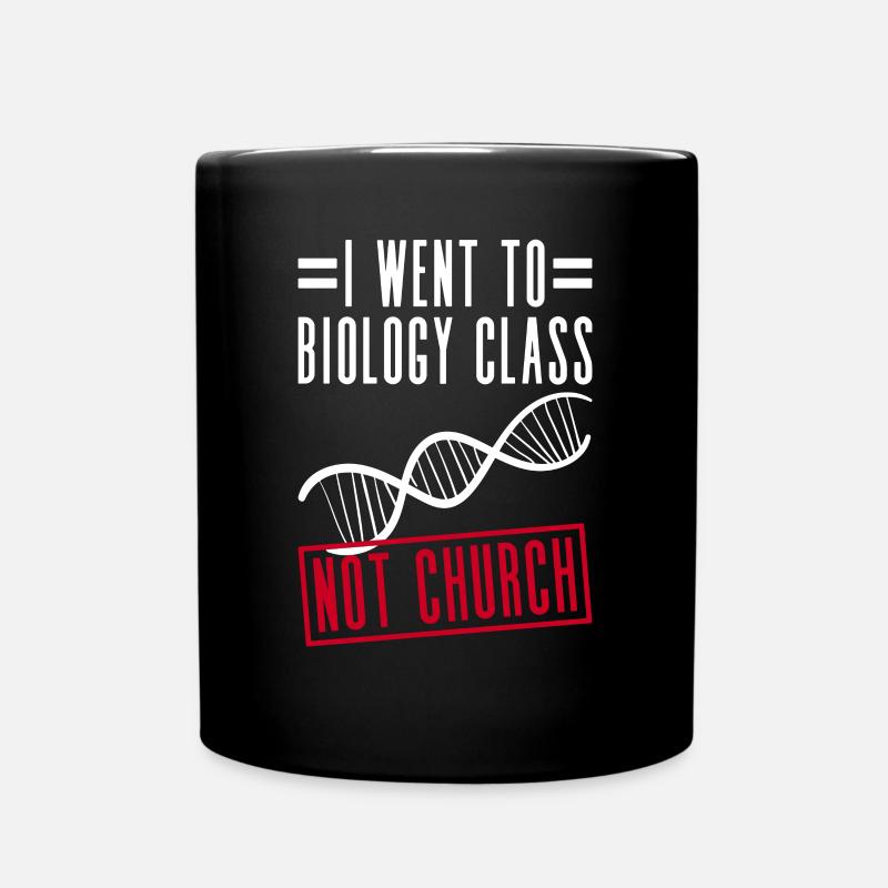 Ich war im Biologieunterricht, nicht in der Kirche - Tasse einfarbig - Schwarz