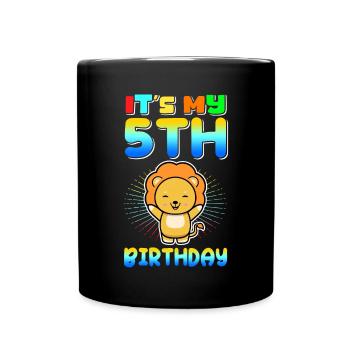 5. Geburtstag | 5 Jahre alt Geschenkidee Geschenk - Tasse einfarbig - Schwarz - Vorne