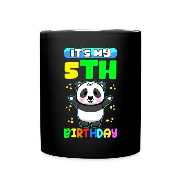 5. Geburtstag 5 Jahre alt Geschenkidee Geschenk - Tasse einfarbig - Schwarz - Vorne