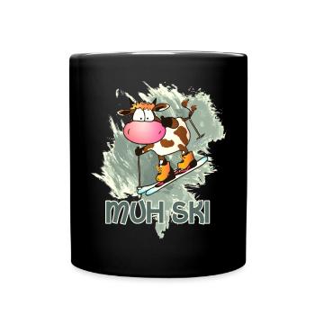 Muh Ski - Tasse einfarbig - Schwarz - Vorne