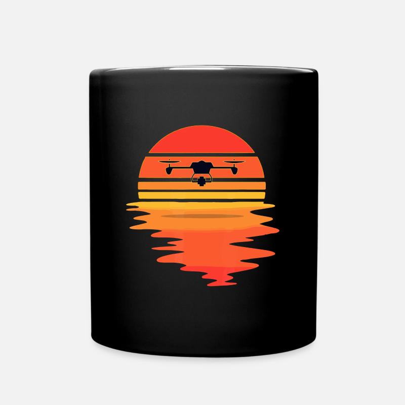 Retro Drohnenpilot - Vintage Sunset Aviator Flyings - Tasse einfarbig - Schwarz
