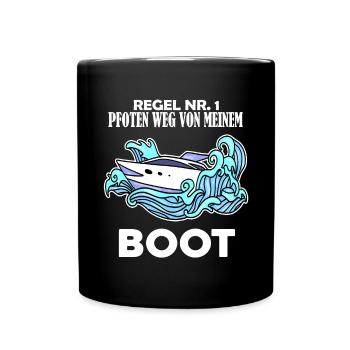Boote Motorboot - Tasse einfarbig - Schwarz - Vorne
