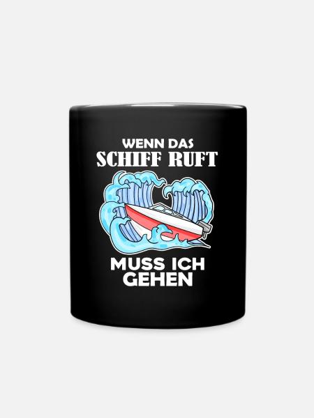 Boote Motorboot Kapitän Boot Seefahrt Geschenk - Tasse einfarbig - Schwarz