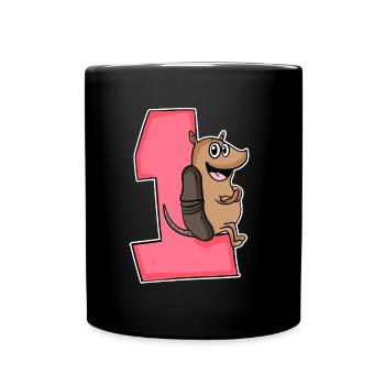 1 an - inscription scolaire - motif tatou - Gewi - Mug uni - noir - Devant