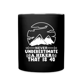 40 years old mountain hiking mountains - Full Colour Mug - black - Front