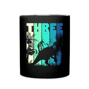 Parasaurolophus 3 ans Garçon 3ème anniversaire - Mug uni - noir - Devant
