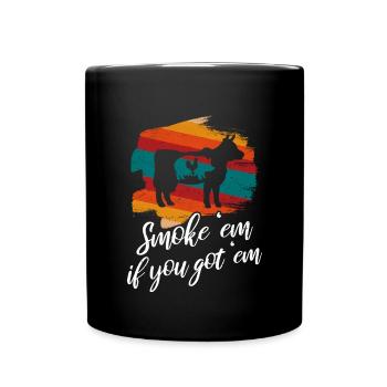Smok 'em If You Got 'em Meat Saison des barbecues - Mug uni - noir - Devant