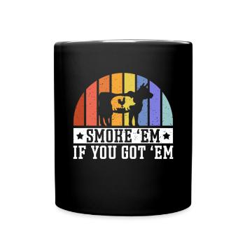 Smok 'em If You Got 'em Meat Saison des barbecues - Mug uni - noir - Devant