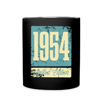 1954 Geboren Geburtstag Geburtsjahr - Tasse einfarbig - Schwarz - Vorne