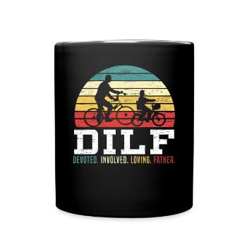 Fathers Day Dad Devoted Involved Loving Father - Full Colour Mug - black - Front