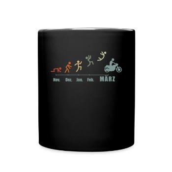 Motorradfahrer Motorcycle-bike Moped - Tasse einfarbig - Schwarz - Vorne