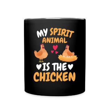 My Spiritual Animal Farmer Animal Gift Chicken - Full Colour Mug - black - Front
