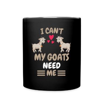 Je ne peux pas fermier animal drôle cadeau chèvre - Mug uni - noir - Devant