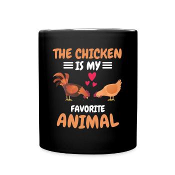 Poulet cadeau drôle d’animal animal préféré - Mug uni - noir - Devant