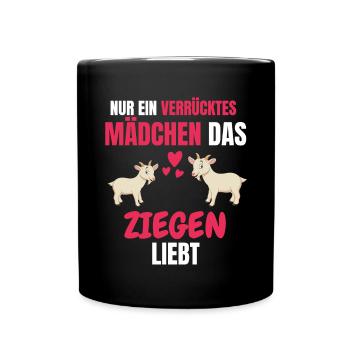 Bauernhof Tier Mädchen Lustiges Geschenk Ziege - Tasse einfarbig - Schwarz - Vorne