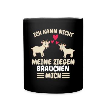 Bauernhof Tier Landwirt Lustiges Geschenk Ziege - Tasse einfarbig - Schwarz - Vorne