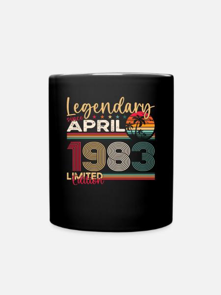 40e anniversaire homme April Né en 1983 Légendaire - Mug uni - noir