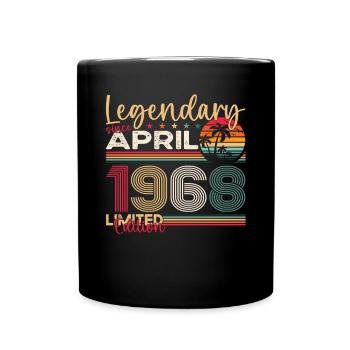 55e anniversaire homme April Né en 1968 Légendaire - Mug uni - noir - Devant
