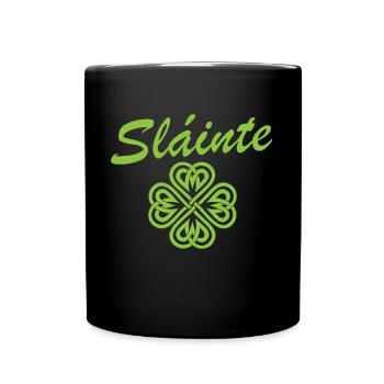 Slainte Shamrock Jubel Salute St. Patrick's Day - Tasse einfarbig - Schwarz - Vorne