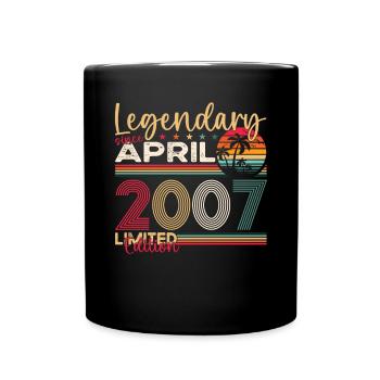 16th birthday man April Born 2007 Legendary - Full Colour Mug - black - Front