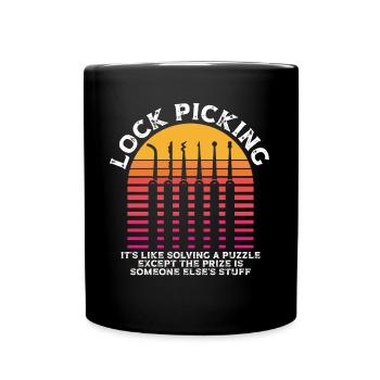 Cracking locks is like the - Full Colour Mug - black - Front